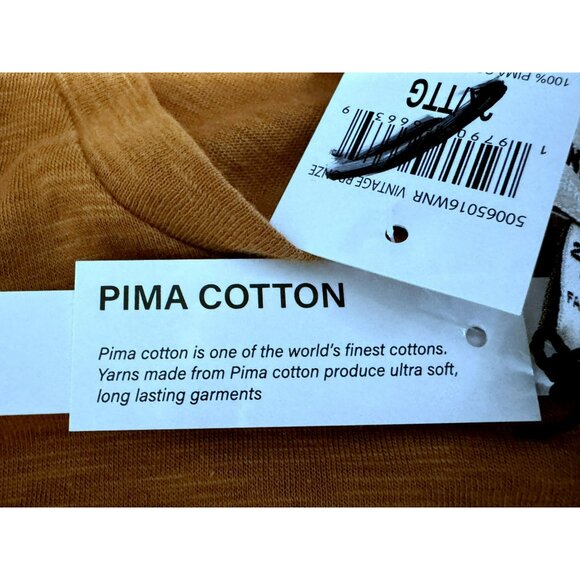 Industry Republic Bronze Double Flutter Ruffle Sleeve Pima Cotton Tee Sz 2X NEW - Picture 4 of 8